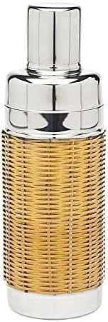 Stainless Steel Beige Rattan Cocktail Shaker Barware | Amazon (US)