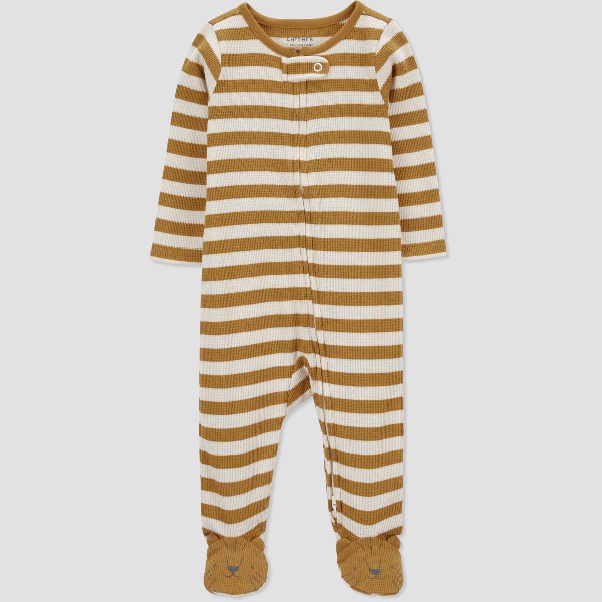 Carter's Just One You®️ Baby Boys' Striped Lion Footed Pajama - Brown/White | Target