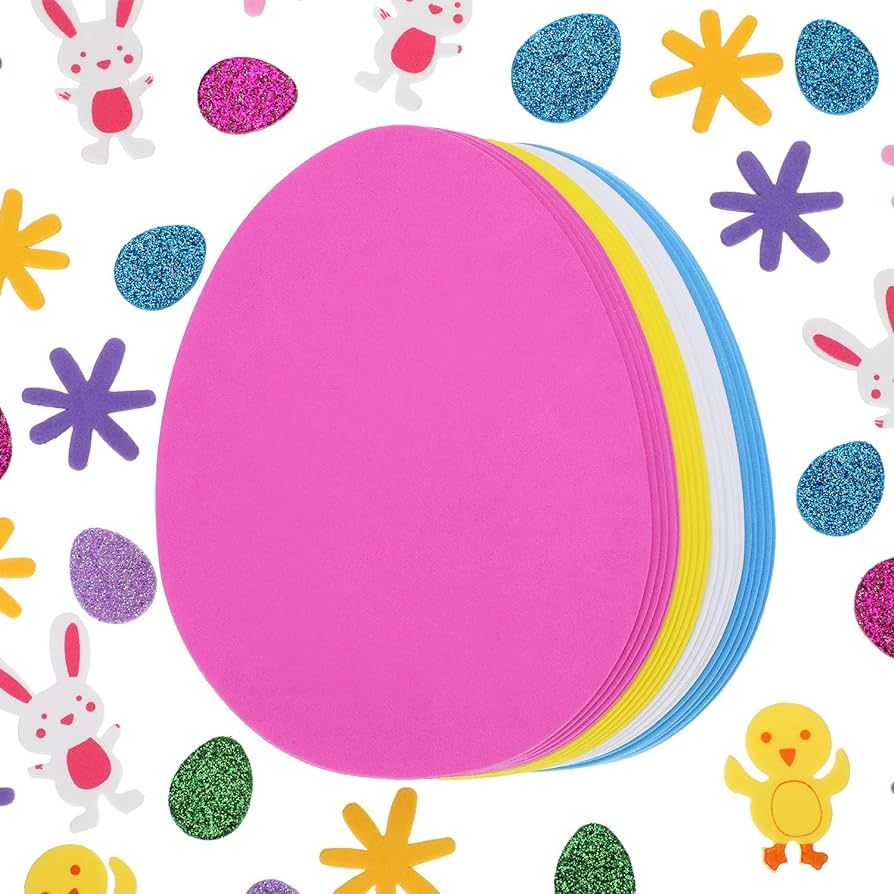 Chuangdi 160 Pieces Easter Foam Stickers and 20 Pieces Foam Easter Eggs DIY Egg Shaped Foam for K... | Amazon (US)