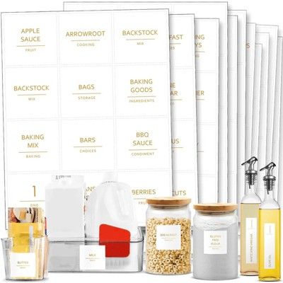 Talented Kitchen 157 Pack Gold Minimalist Supplementary Pantry & Fridge Labels, Kitchen Food Jar ... | Target