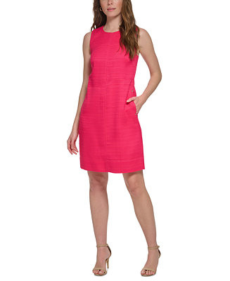 Tommy Hilfiger Women's Round-Neck Sleeveless Shift Dress - Macy's | Macy's