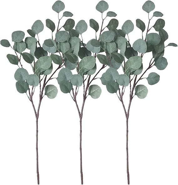 ZHIIHA Artificial Eucalyptus Garland Long Silver Dollar Leaves Foliage Plants Greenery Fake Plast... | Amazon (US)
