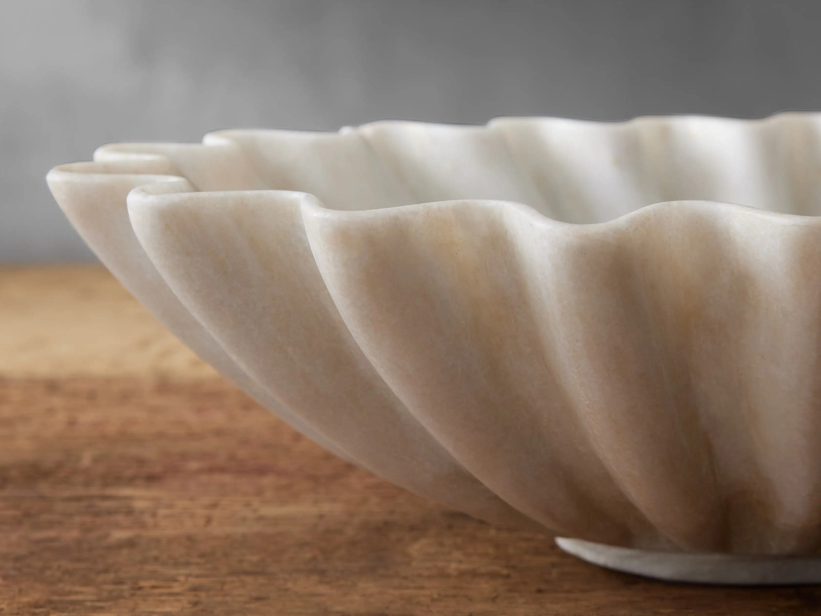 White Marble Ruffle Bowl | Arhaus