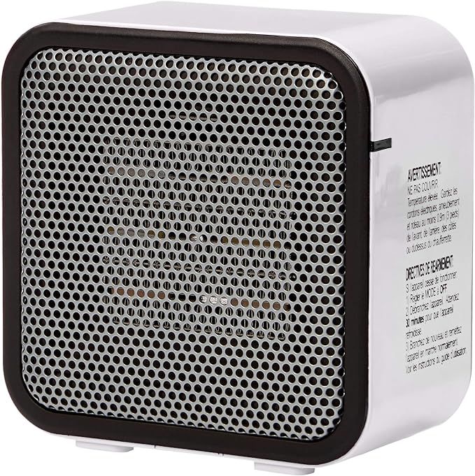 Amazon Basics 500-Watt Ceramic Small Space Personal Mini Heater - White | Amazon (US)