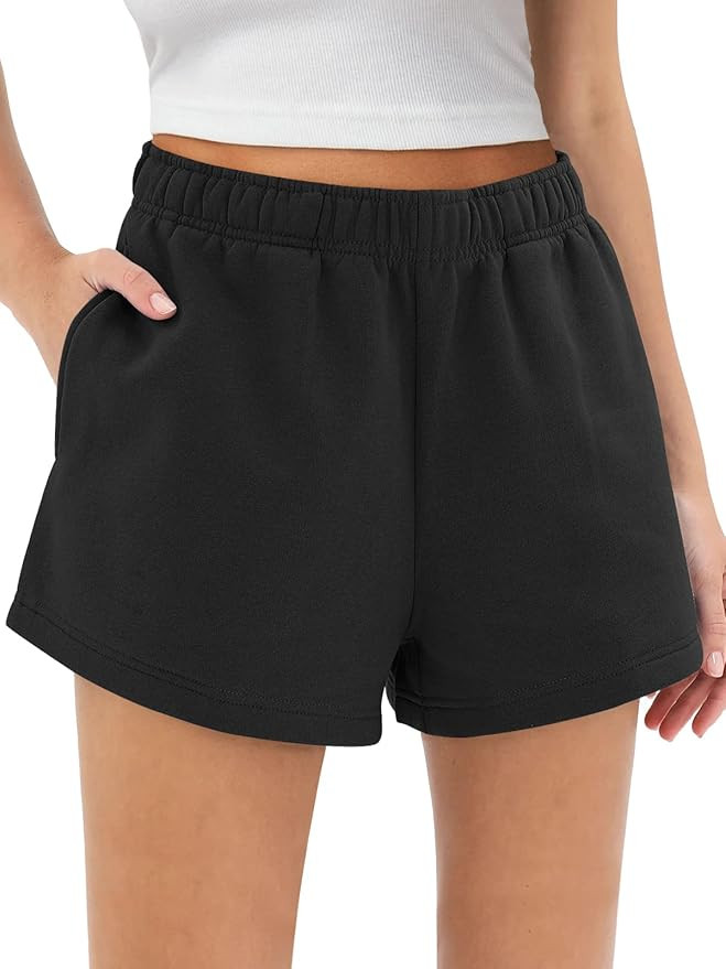 AUTOMET Sweat Shorts Womens Casual Athletic High Waisted Shorts Comfy Lounge Workout Shorts Summe... | Amazon (US)