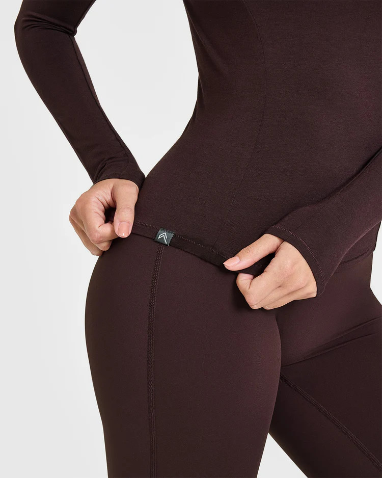Mellow™ Soft Long Sleeve Top 
 Plum Brown | Oner Active (UK / US)