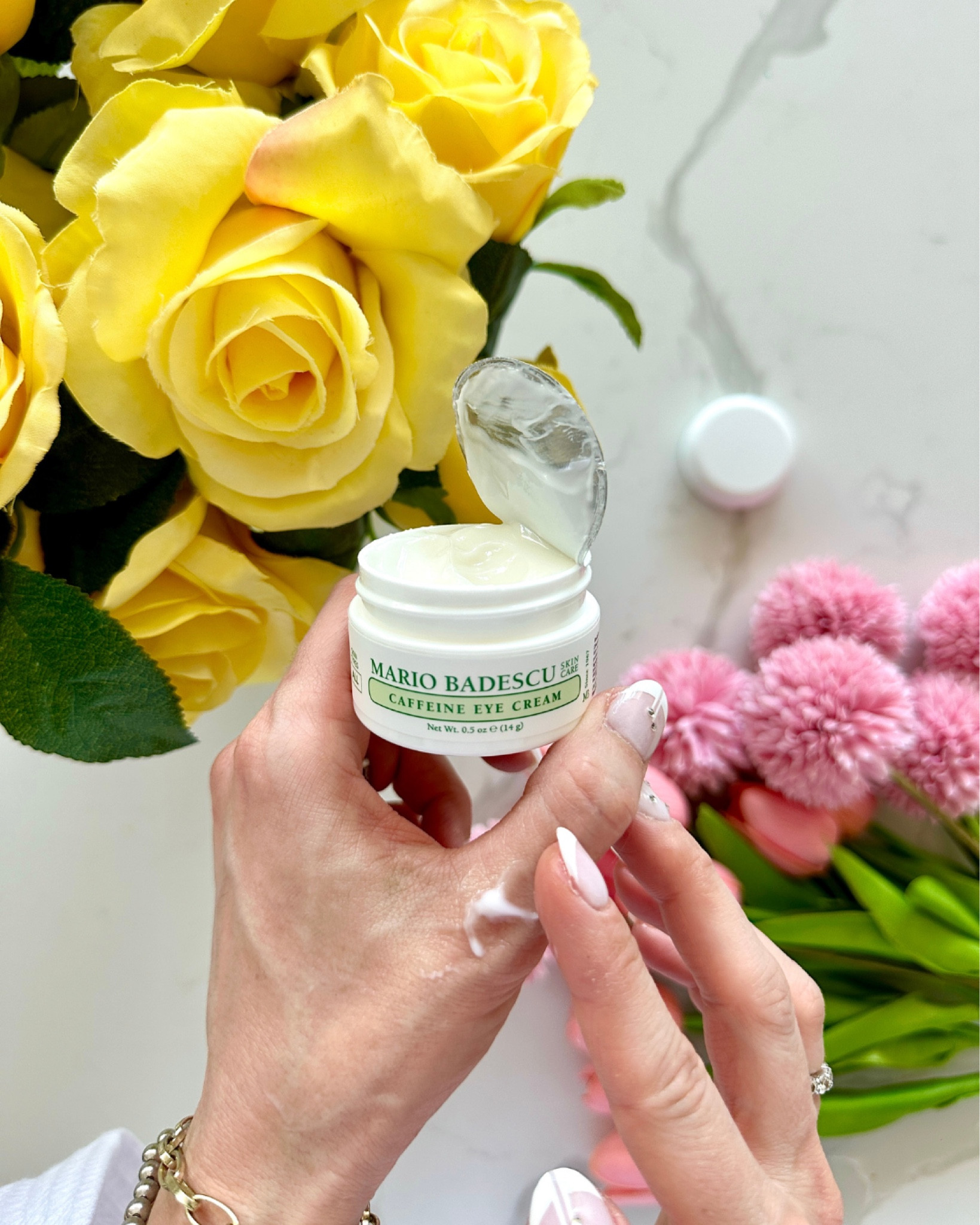 Wake up tired eyes with Mario Badescu Caffeine Eye Cream! 🌟👀 Infused with caffeine, this eye cream helps reduce puffiness and dark circles for a refreshed, youthful look. Tap to add this essential to your skincare routine! #MarioBadescu #CaffeineEyeCream #EyeCare #SkincareEssentials #BrightEyes #AntiPuffiness #ShopNow #YouthfulGlow #BeautyRoutine

