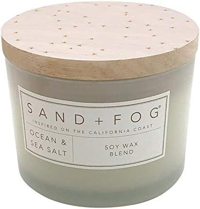 Sand + Fog Scented Candles | Ocean & Sea Salt | Soy Blend | Lead-Free Wicks | 12 oz | Amazon (US)