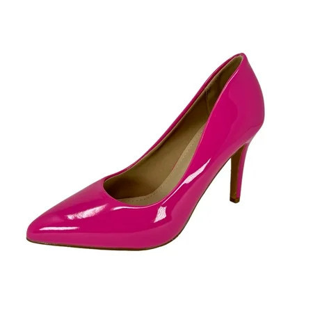 Shoe Fash | Women Trendy Pumps Pointed Toe High Heel 4 inch/10cm Party Stiletto Heels Shoes Fuchsia/Pat 9 | Walmart (US)