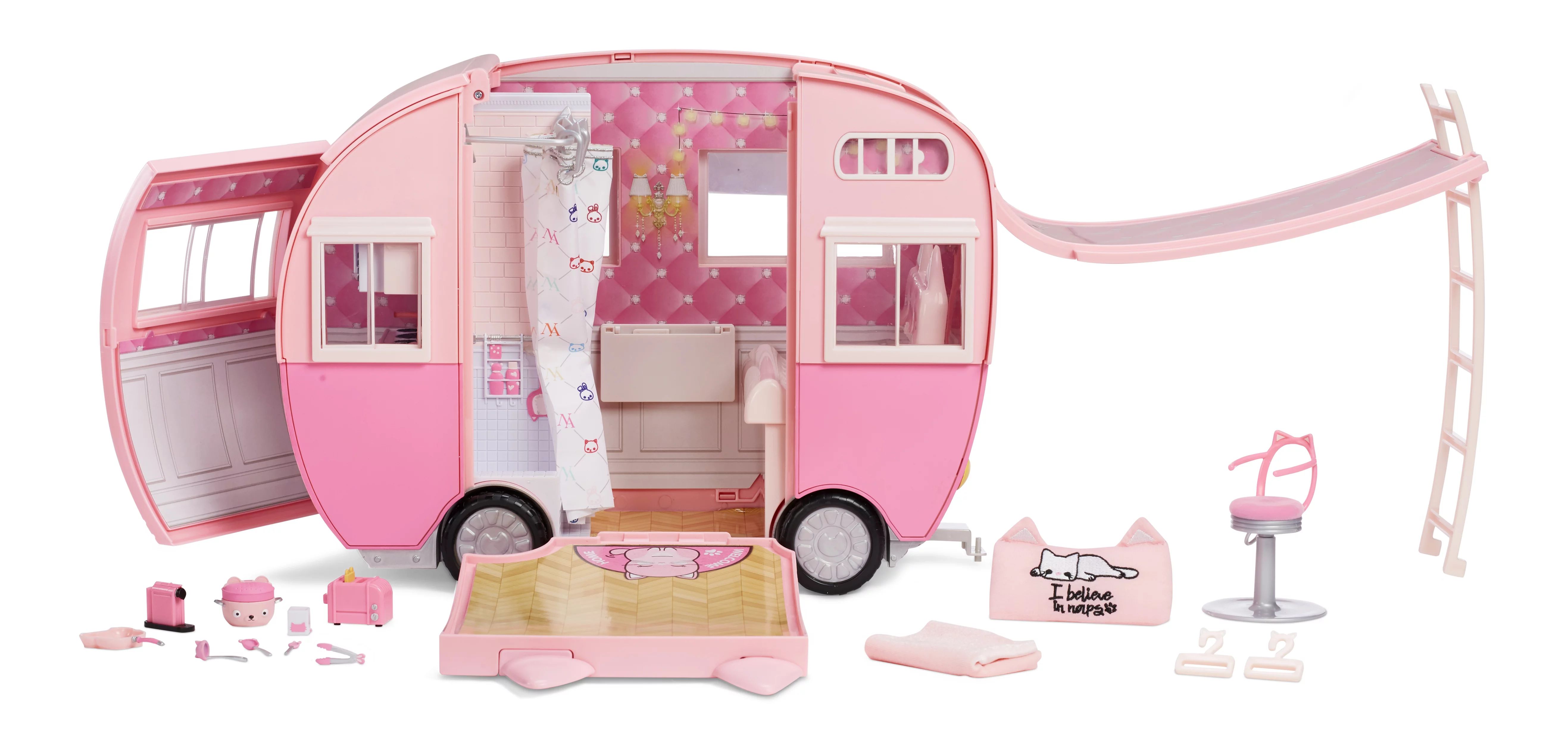 Na Na Na Surprise Kitty-Cat Camper, Pink Toy Car Vehicle Doll Playset for Fashion Dolls with Cat ... | Walmart (US)