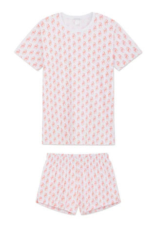 Pima Weekend Shorts Set in Coral Reef Batik | Lake Pajamas