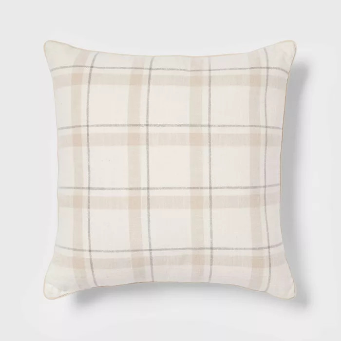 Woven Striped with Plaid Reverse Throw Pillow - Threshold™ | Target