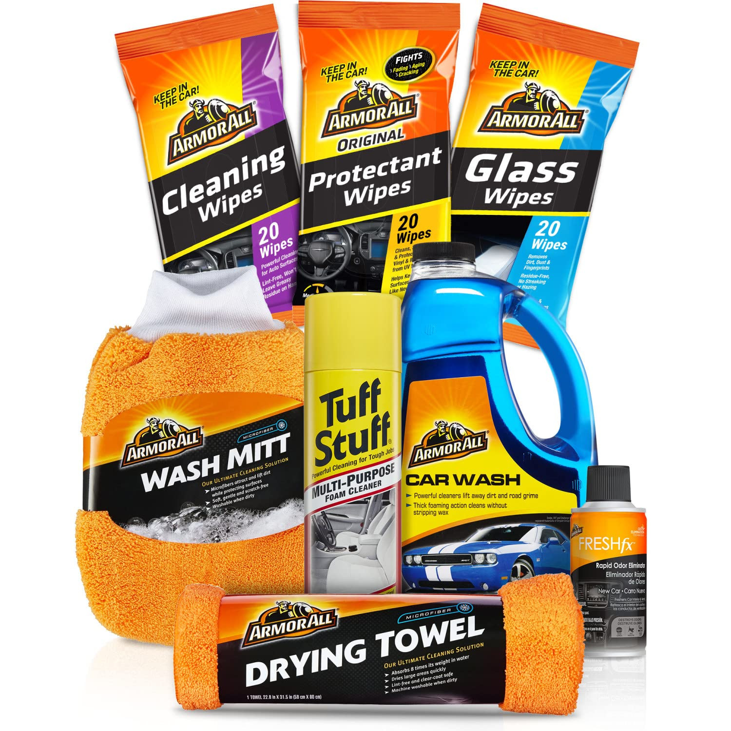 Armor All Car Wash and Cleaner Kit, Includes Cleaning Wipes for Car Interior, Cleaner Concentrate... | Amazon (US)