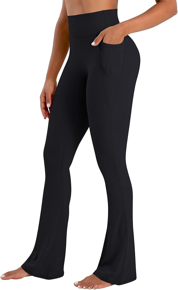 Sunzel No Front Seam Flare Leggings for Women with Pockets Hidden Butt Lifting Scrunch Tummy Cont... | Amazon (US)