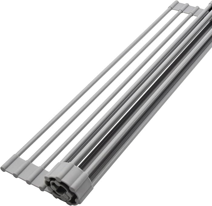 HEDONLEE Roll Up Dish Drying Rack, Silicone Wrapped Over The Sink Roll Up Dish Drainer, Foldable ... | Amazon (CA)