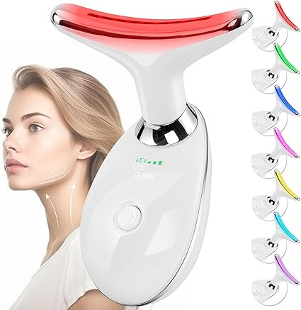 Facial Massager Red-Light-Therapy-for-Face and Neck, Face 𝖲 culpting Wand with 7 Color (Light ... | Amazon (US)