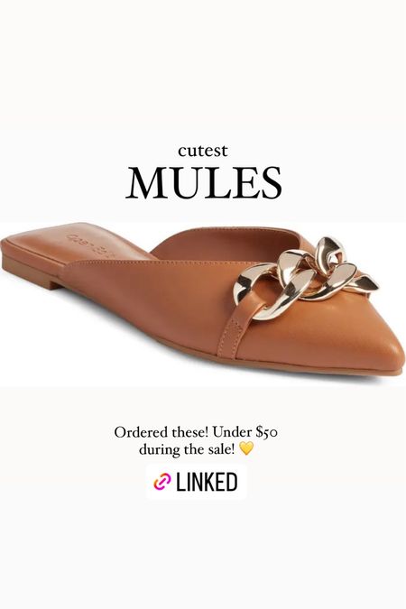 Pointed toe Mules with chain detail under $50! 

#LTKunder50 #LTKxNSale #LTKFind