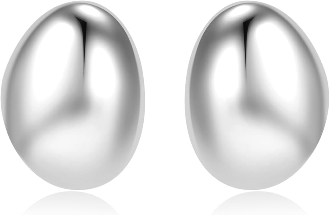 KELMALL Gold Plated Bold Gloss Square Oval Hoop Earrings for Women Chunky Large Geometric Drop Da... | Amazon (US)