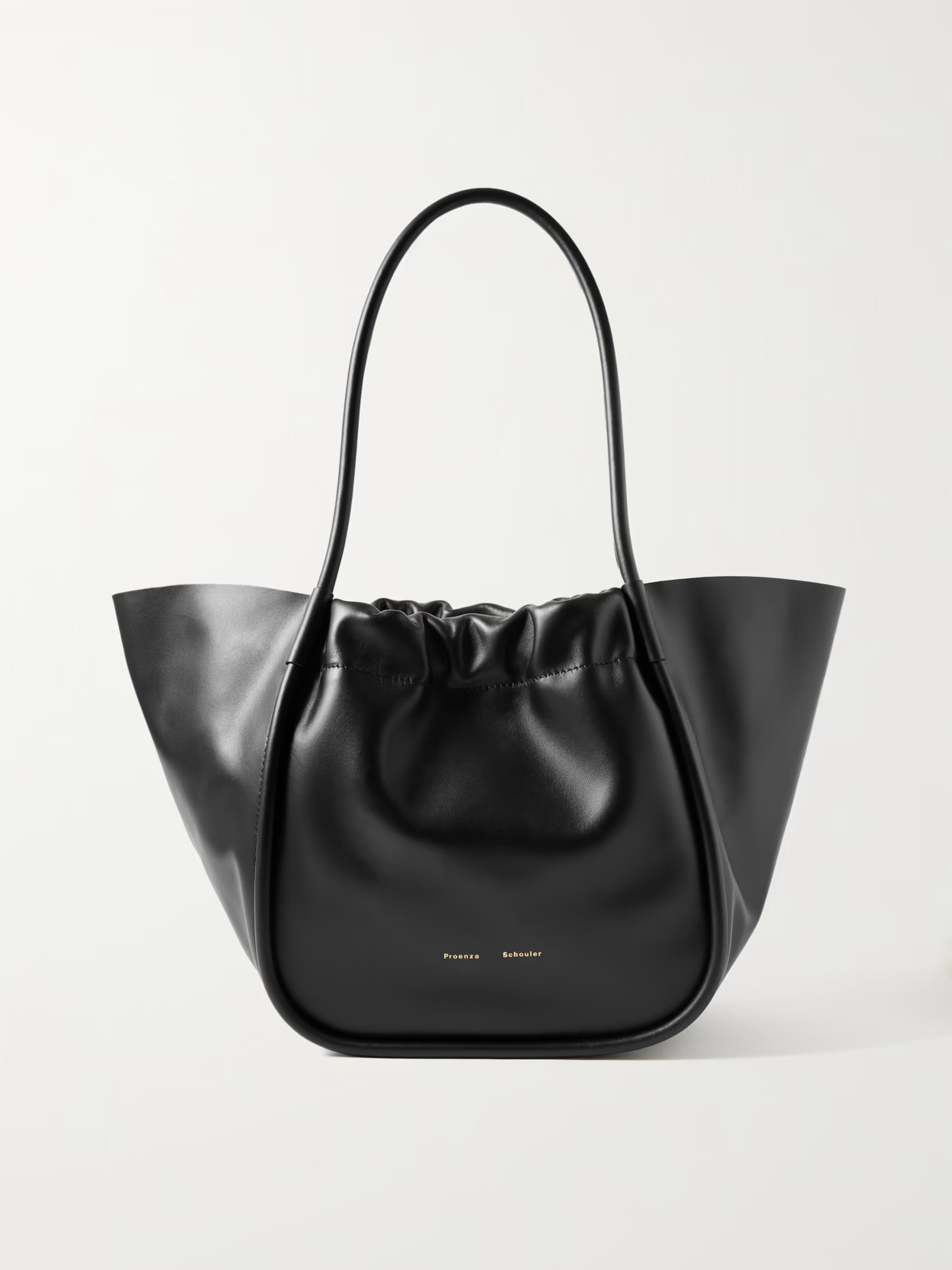 Proenza Schouler - Ruched Large Leather Tote - Black | NET-A-PORTER (US)