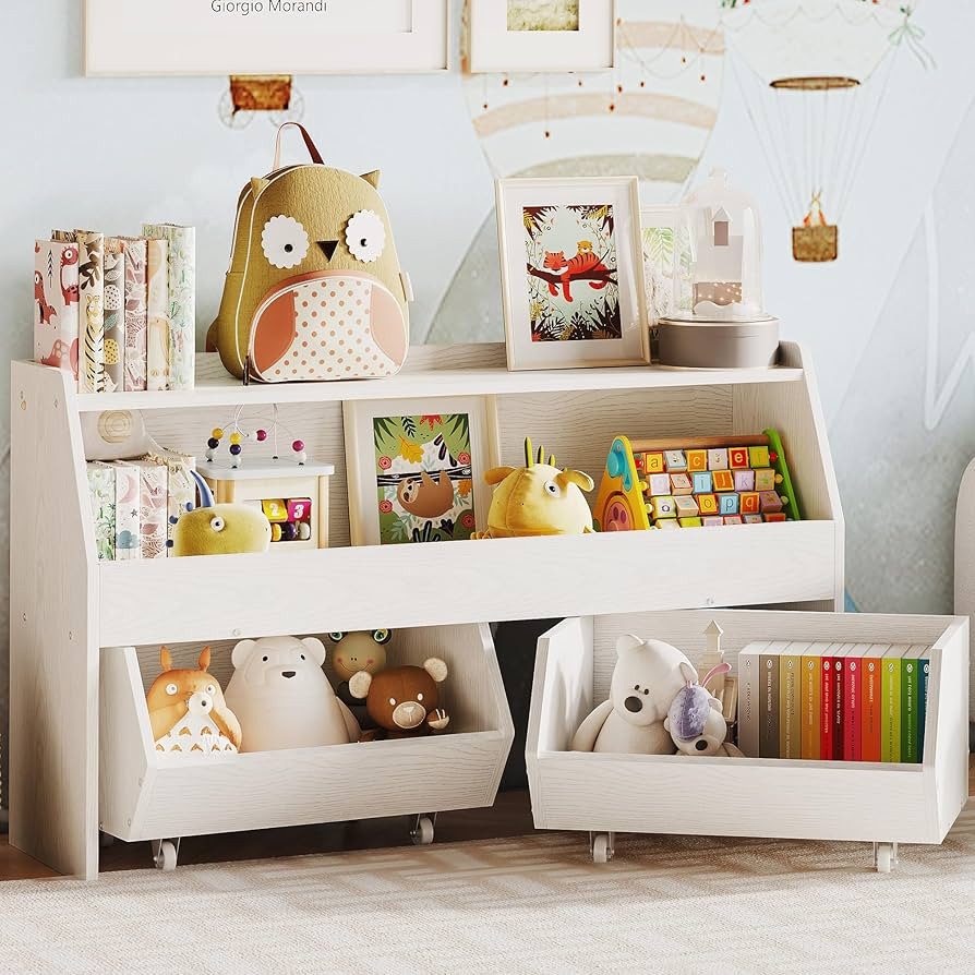 Toy Storage Organizer for Kids, Toy Storage Cabinet with Drawers, Boys and Girls Toy Shelf with W... | Amazon (US)