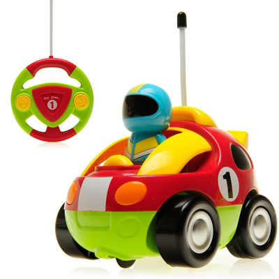 JuzToys 4" Cartoon Remote Control Race Car – Flashing Lights, Honking Sounds, and Removable Figure, RC Toys for Kids – Red | Target