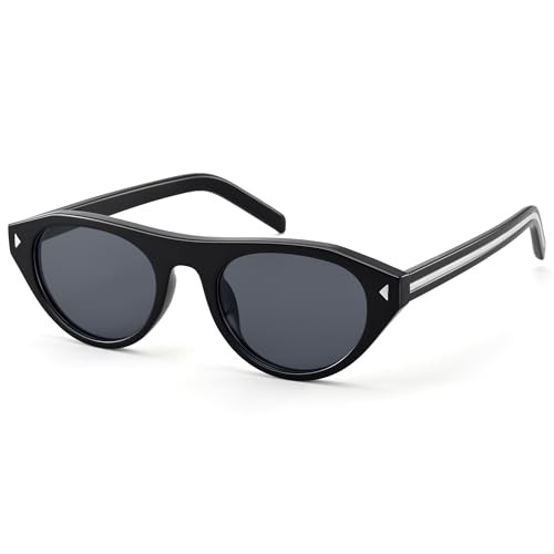 AZorb Retro Small Oval Cat Eye Sunglasses for Women Men, Narrow Vintage Flat Top Sun Glasses with... | Amazon (US)