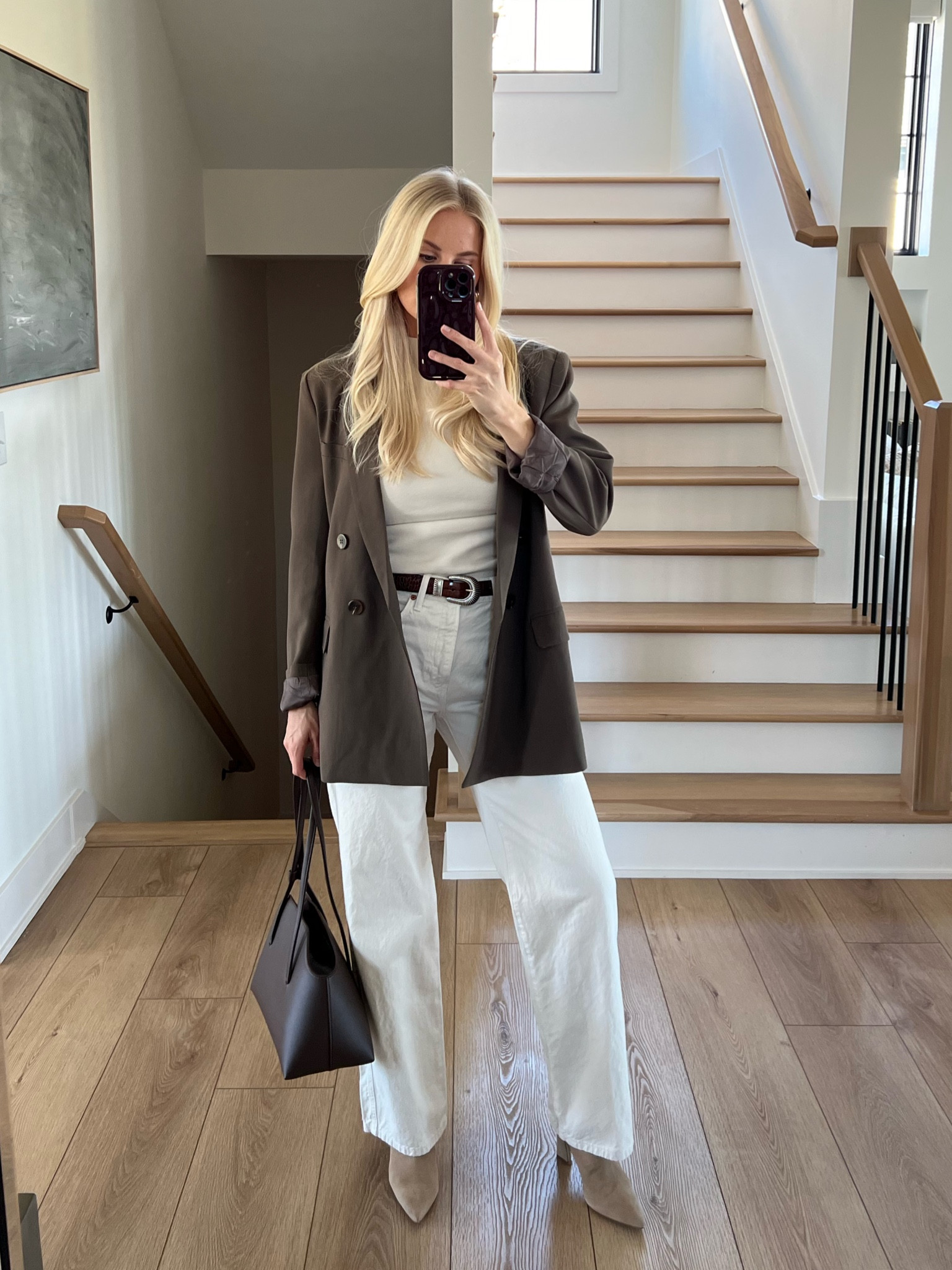 Fall is calling! Size medium in blazer, small in top, size 26 in jeans, boots run tts! Linked similar in all!!
Use code: Kathleen15 for a discount in the Heaven Mayhem website! 

#kathleenpost #falloutfit

#LTKStyleTip #LTKSeasonal