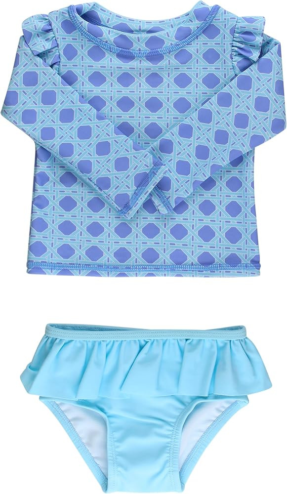 RuffleButts Baby Girls Modern Skirted Rash Guard Bikini - UPF 50+ Sun Protection Swimsuit | Amazon (US)