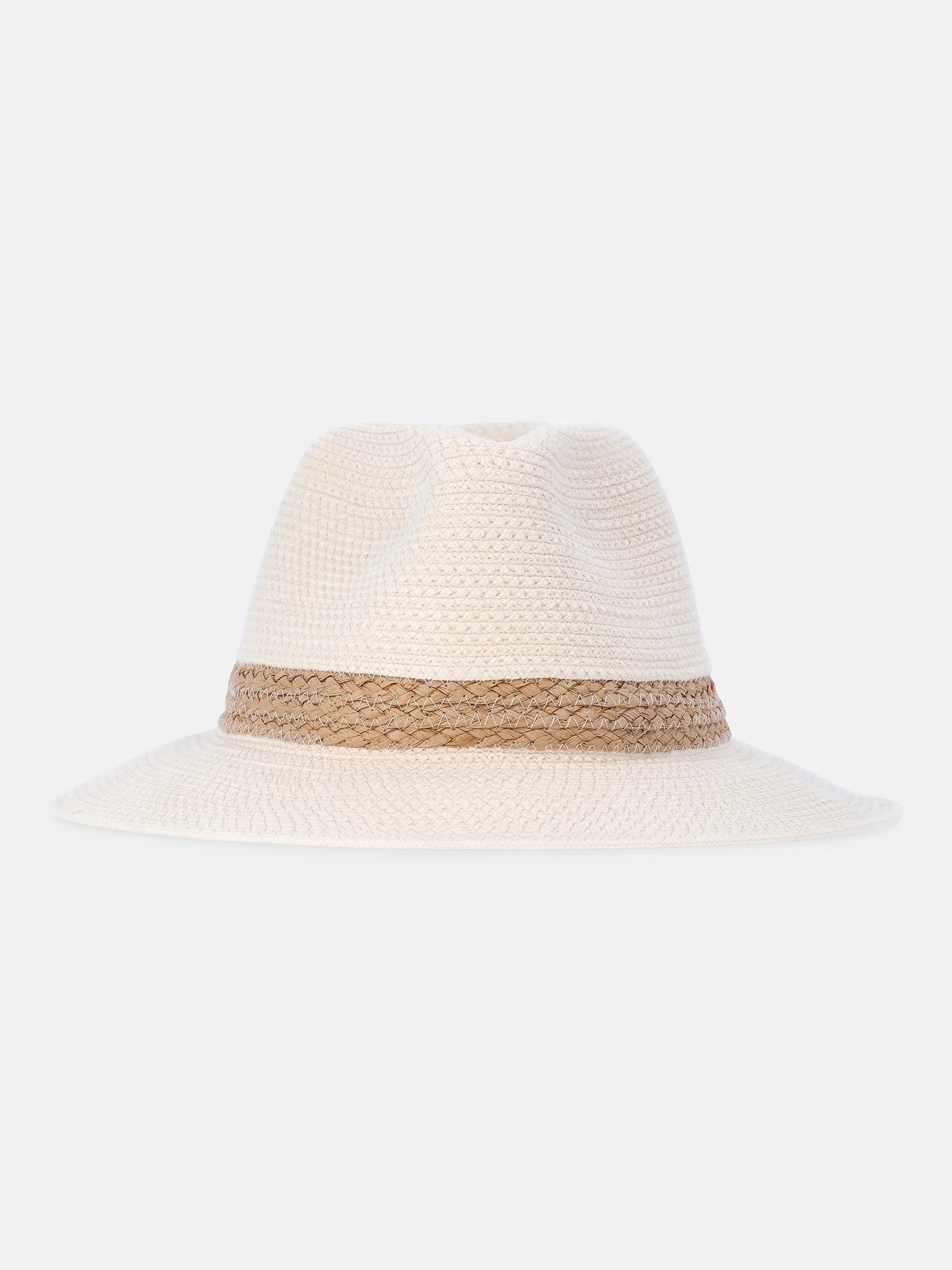 Time and Tru Women's Rope Straw Fedora Hat, Natural - Walmart.com | Walmart (US)