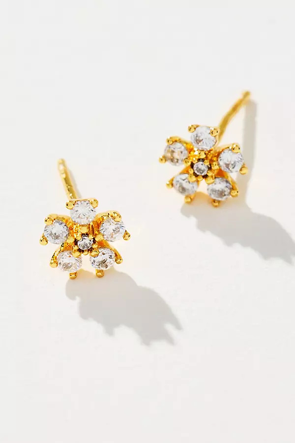 Floral Crystal Post Earrings | Anthropologie (US)