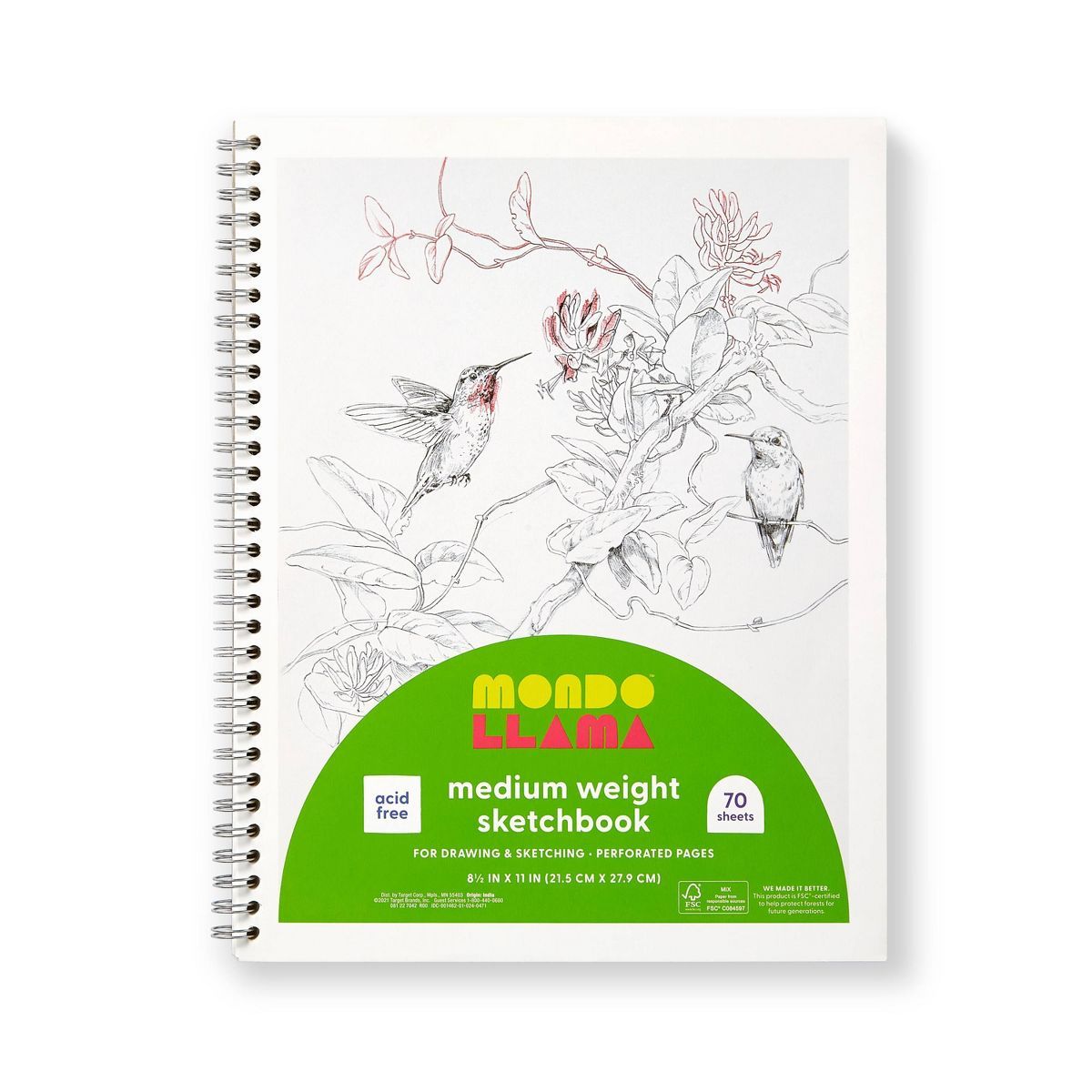 8.5"x11" Medium Weight Sketchbook - Mondo Llama™ | Target