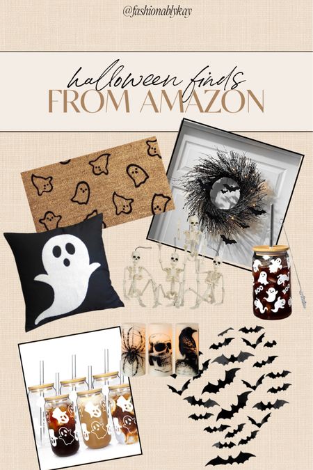 Halloween finds from Amazon 👻 ordered about half of this! Love everything!! 

Halloween glasses, Halloween decor, spooky decor, spooky skeleton, mini skeletons, ghost pillow 

#LTKSeasonal #LTKhome