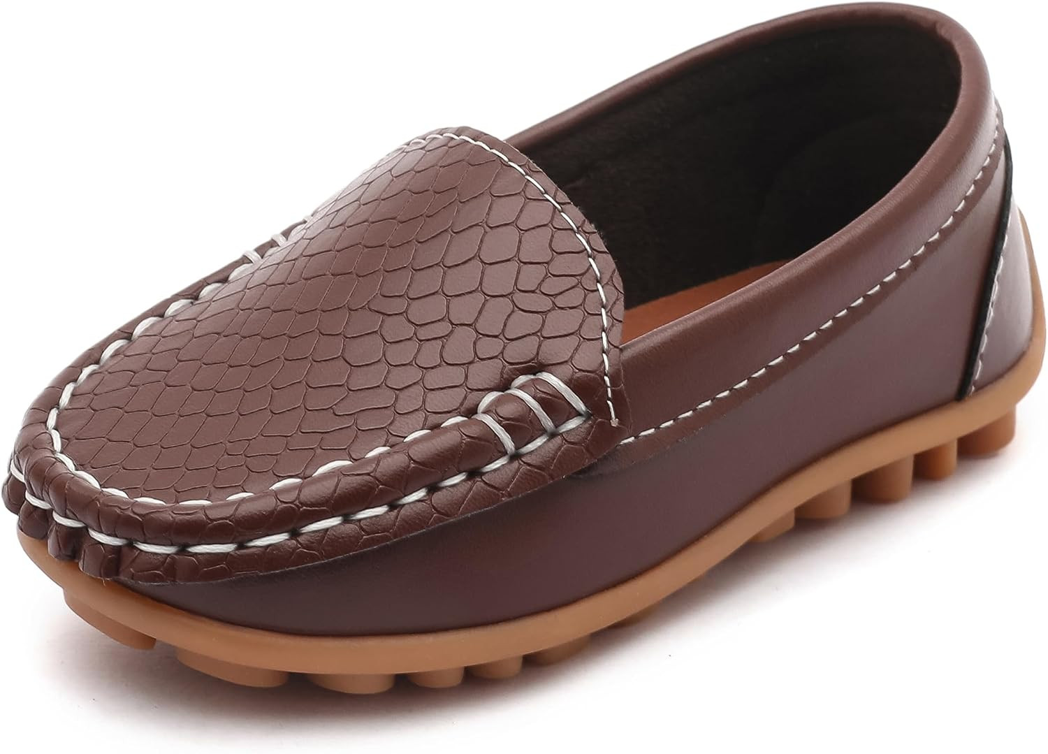 LONSOEN Boys Girls Loafers Dress Shoes Slip On Boat Toddler Little Kid | Amazon (US)
