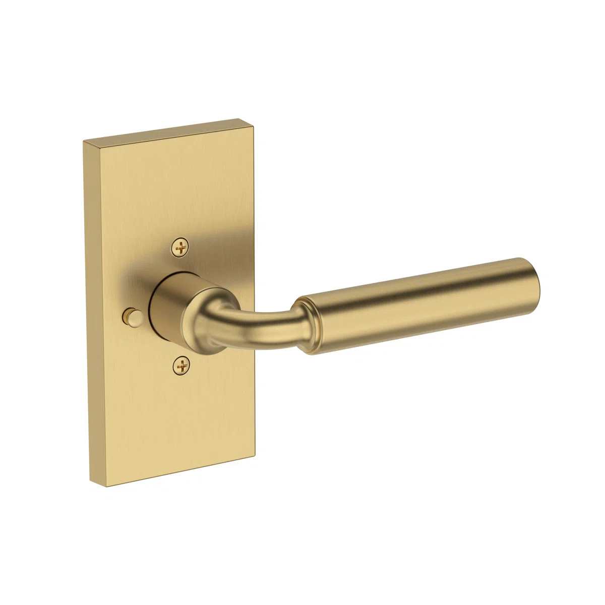 La Conner Privacy Lever with Contemporary 5in Rose in Lifetime (PVD) Satin Brass | Wayfair North America