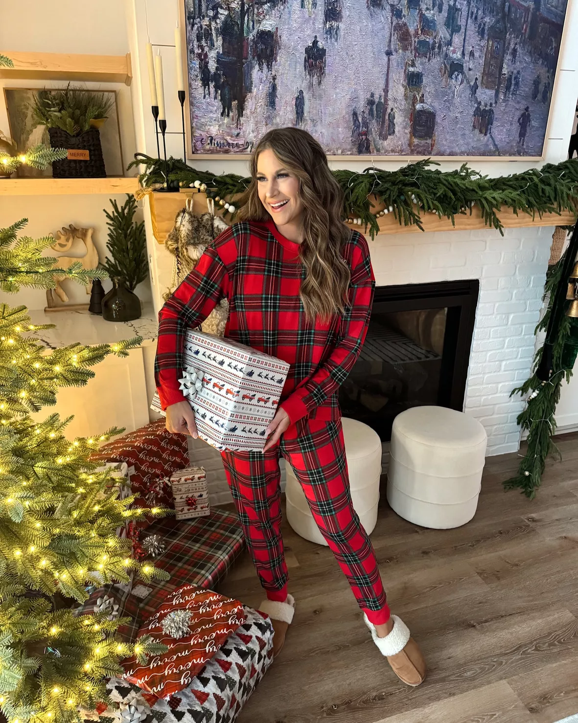 NEW Joyspun Women Pajamas Set Size Small CHRISTMAS Trees top jogger pants