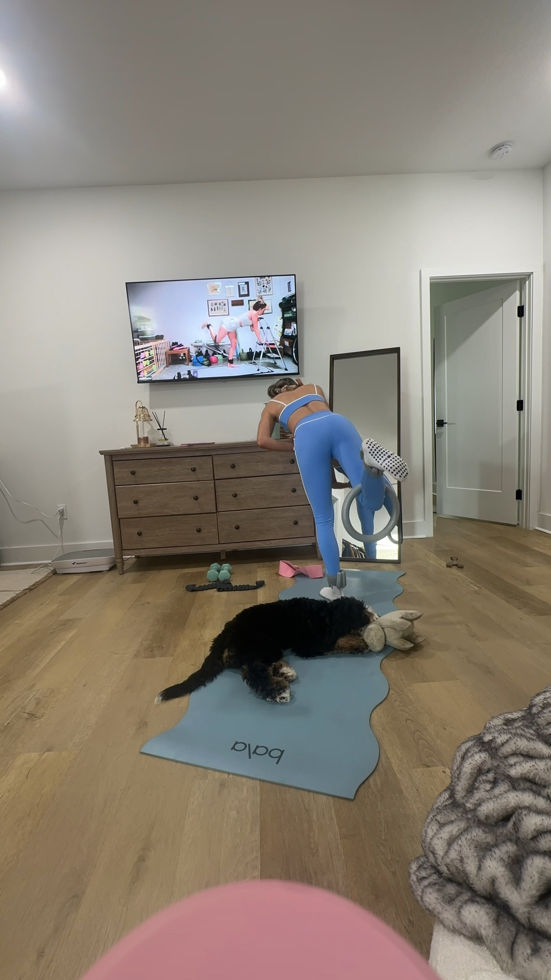 My set is from Tiktokshop! My workout and workout gear for my daily workout. I take pilates classes from @lexfish on Instagram she has a whole online platform and membership! Most of my pilates gear and tools are from Bala. Bala use code SLOANE15. 
#workoutgear #workoutwear #pilates #ootd #outfit #athleticwear #athleticoutfit #bikershorts #sportsbra #pilatesoutfit #athleisure #bala #pilatesworkout #pilateslovers #pilatestiktok #balabangles

#LTKfitnessgoals #LTKActive #LTKmorningroutine