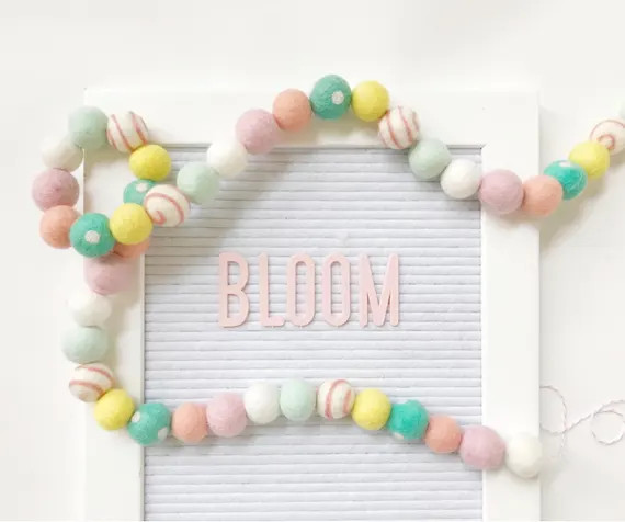 Bloom Felt Ball Garland Bunting Banner  50 Felt Balls  | Etsy | Etsy (US)