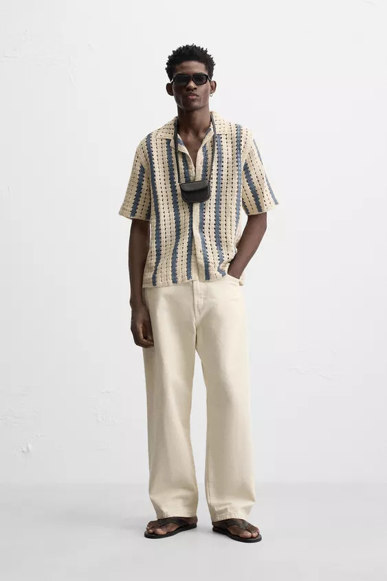 TEXTURED CROCHET SHIRT | Zara UK