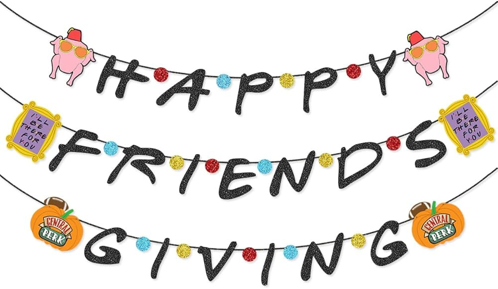 Happy Friendsgiving Banner for Thanksgiving Friends Party Decorations Photo Props (Friendsgiving) | Amazon (US)