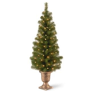 4 ft. Montclair Spruce Entrance Artificial Christmas Tree with Clear Lights | The Home Depot