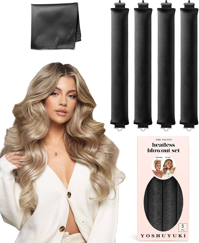 Heatless Curls Overnight Rods No Heat Hair Curlers to Sleep Jumbo Foam Large Hair Rollers for Lon... | Amazon (US)