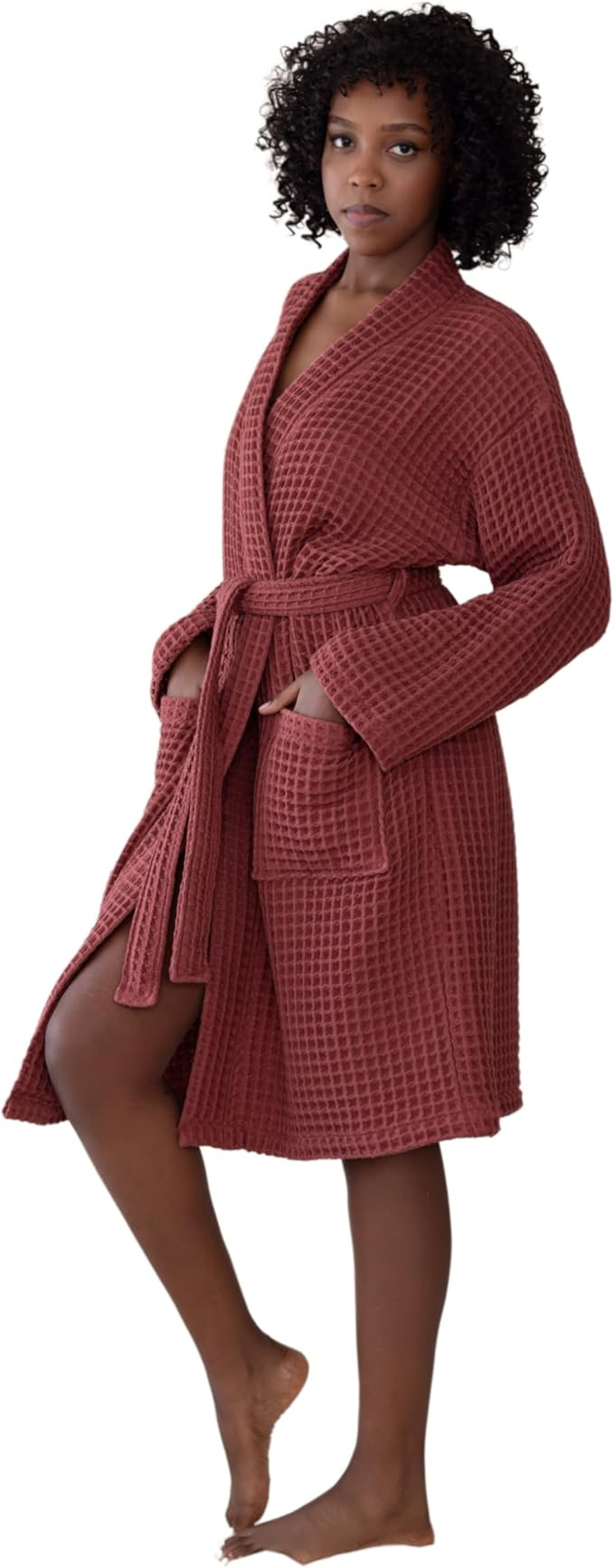 Womens Kimono Waffle Robe - Lightweight 100% Turkish Cotton Housecoat for All-Day Lounging - Bath... | Amazon (US)