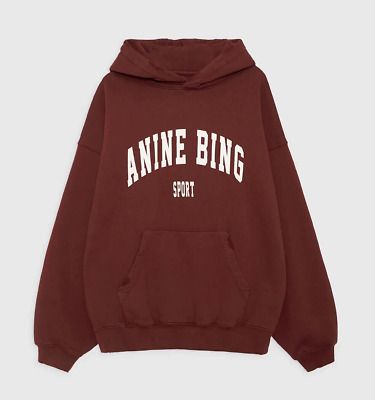 Anine Bing Sport Sweatshirt Harvey Dark Cherry Oversized Hoodie XXS,XS,S,M,L,XL  | eBay | eBay US