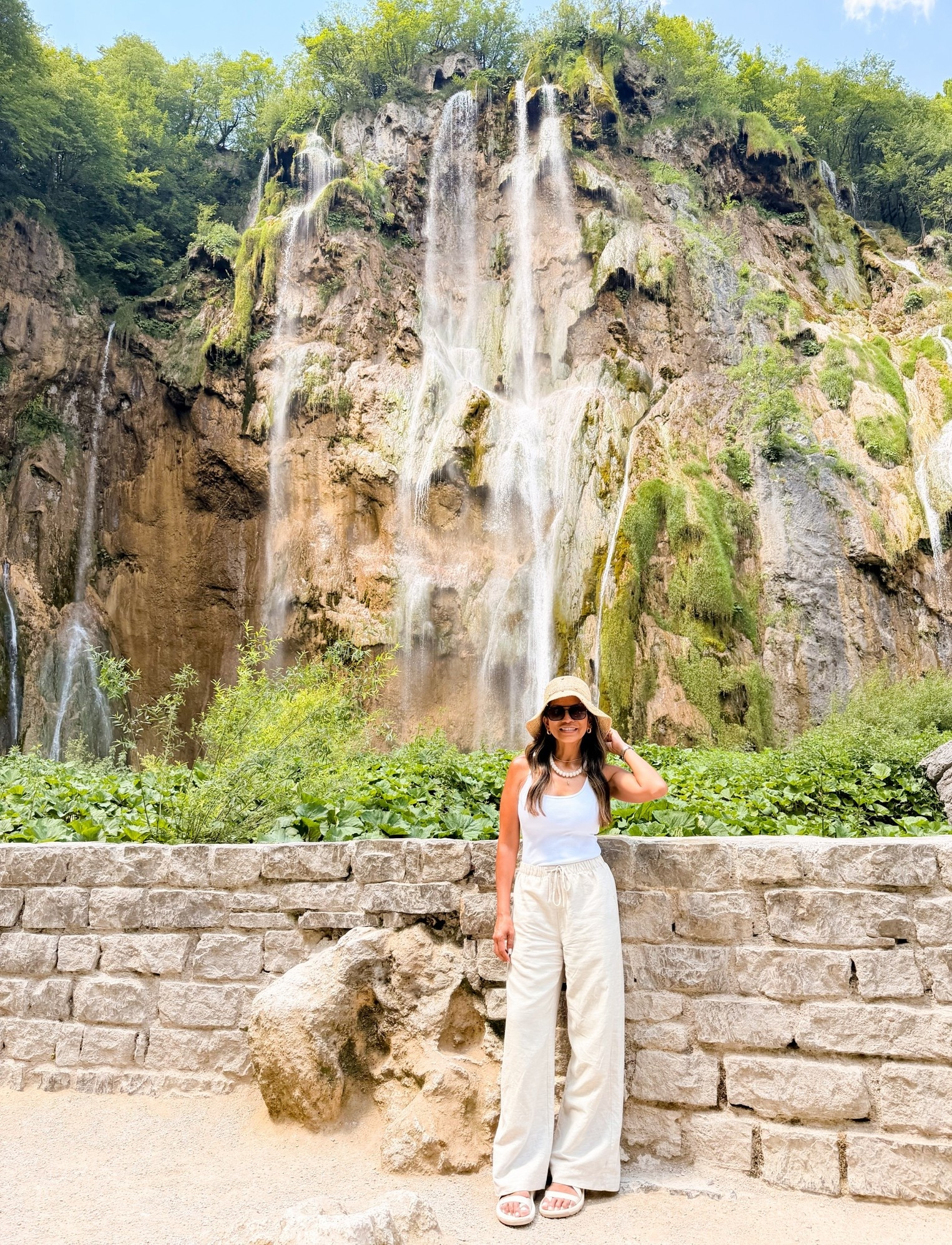 I’m 5’2” 118#ish for reference 
Europe outfit- I wore while  hiking Plitvice National Park 
Tank top with built in bra in small tts.
Linen pants that don’t wrinkle easily in small short length. Come in length options. Color is Undyed Ecru.
Sandals tts.
Accesories are linked.

#LTKPetite #LTKTravel #LTKActive

#LTKPetite #LTKActive #LTKOver40