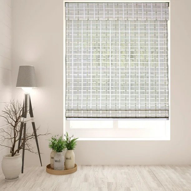 Arlo Blinds Cordless Whitewash Bamboo Roman Shade | Walmart (US)