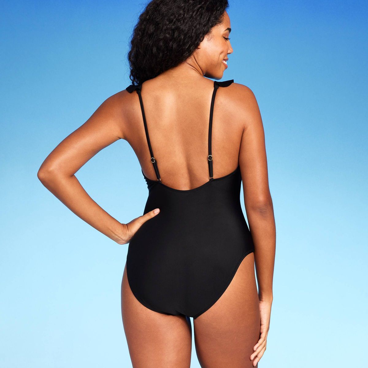 Women's Ruffle Plunge One Piece Swimsuit - Shade & Shore™ | Target