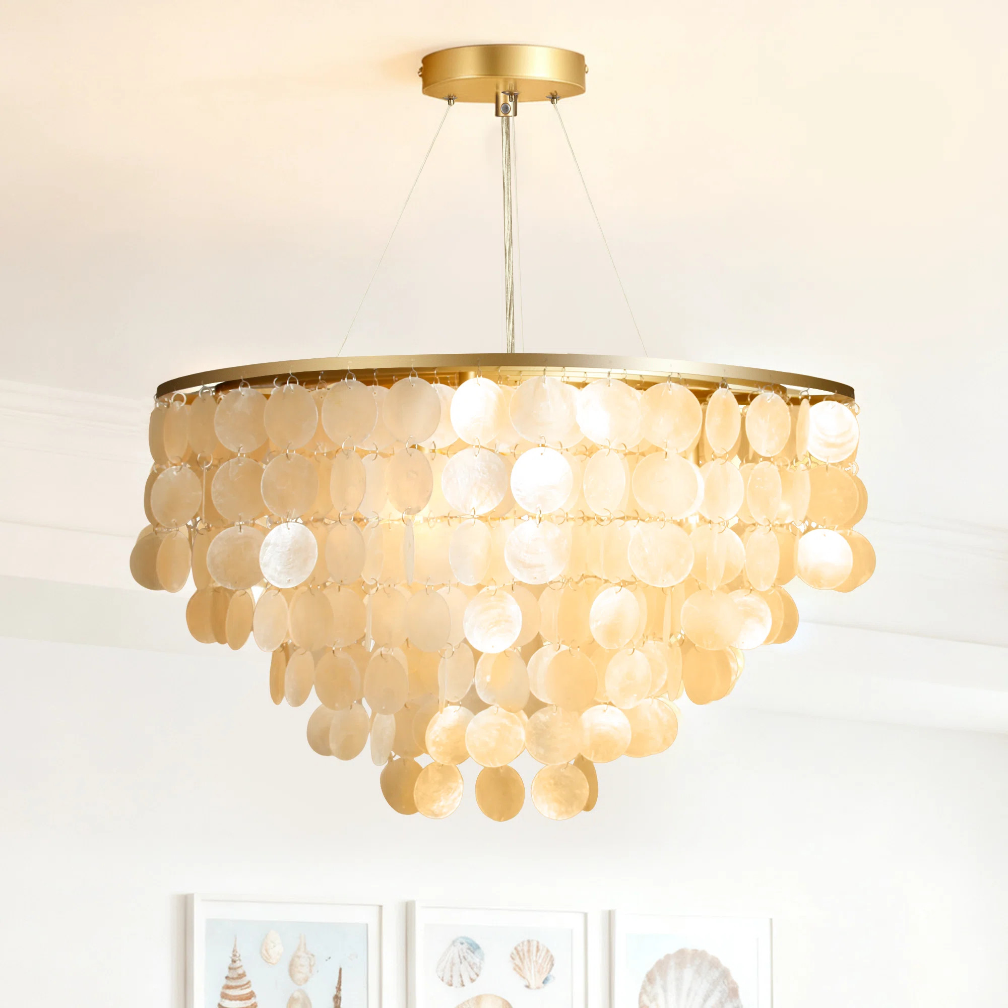 7 - Light Dimmable Capiz Shell Chandelier | Wayfair North America