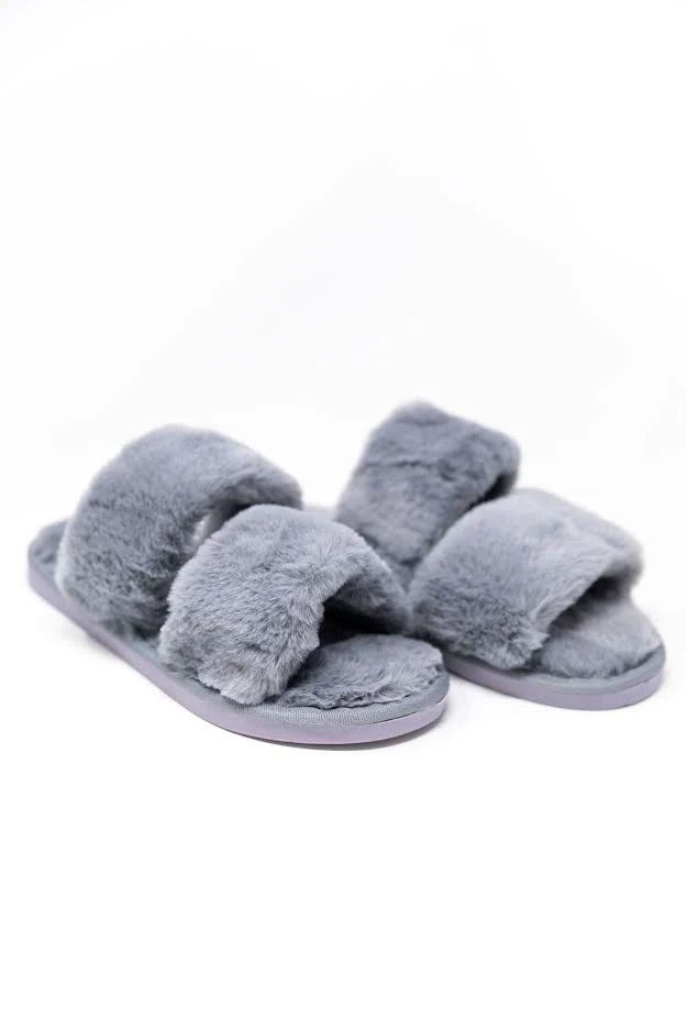 Goodnight Dreams Fuzzy Stone Slippers FINAL SALE | The Pink Lily Boutique