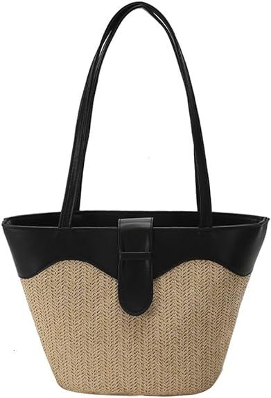 Straw Crossbody Bags For Women Summer Straw Crossbody Bag Beach Bag With Zip Handmade Woven Shoul... | Amazon (US)