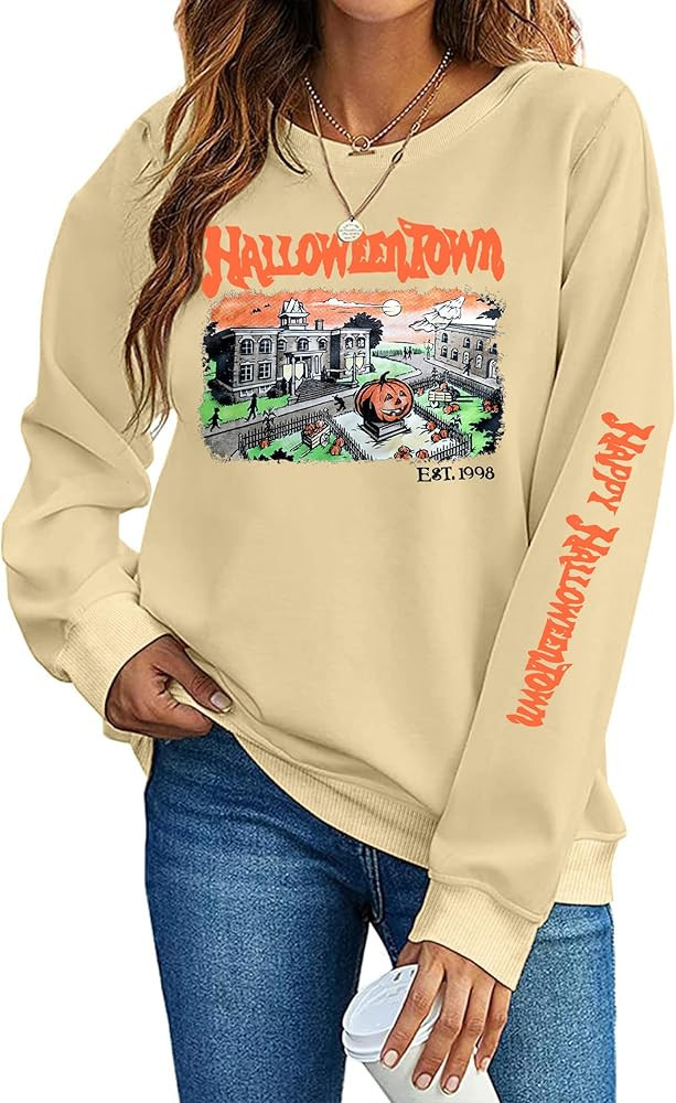 Halloween Sweatshirts Long Sleeve Pullover Tops | Amazon (US)